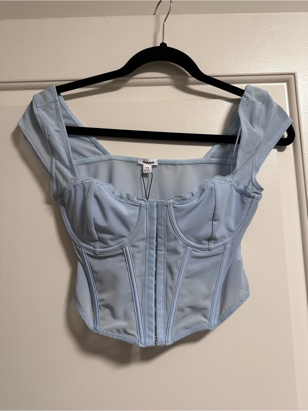 NWT Garage Cap Sleeve Mesh Corset Top